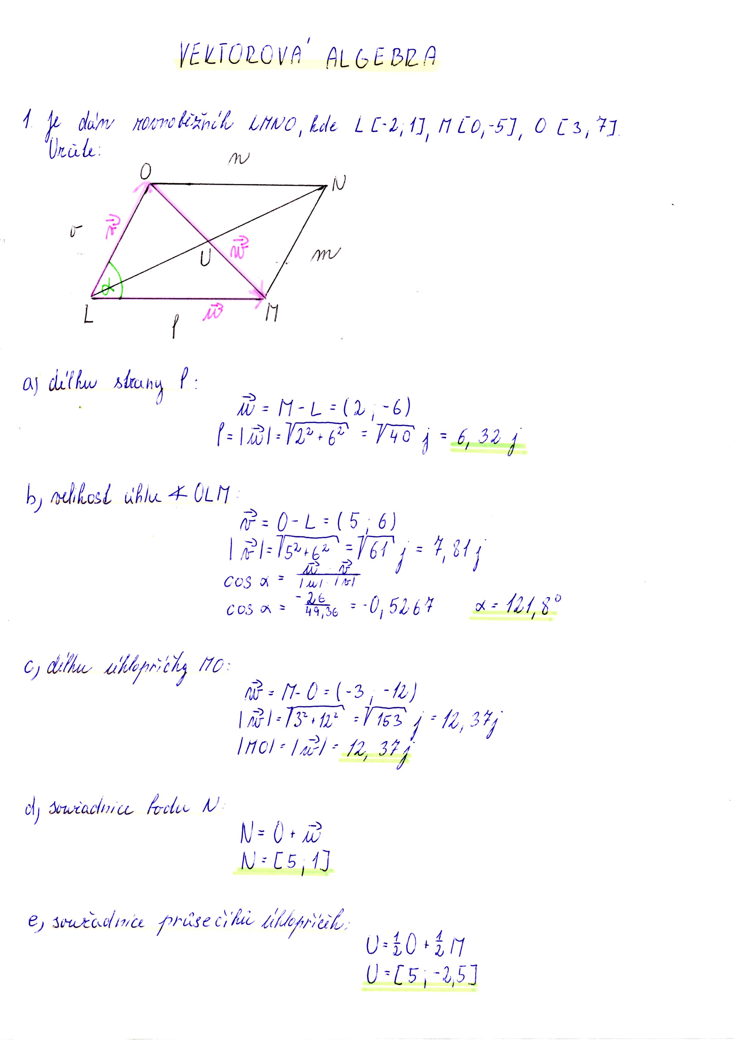 Vektorová algebra 1